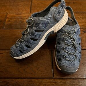 Orthofeet  Stylish blue Knit Sandals for Women